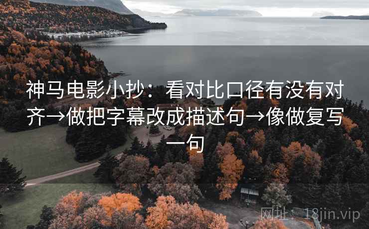 神马电影小抄：看对比口径有没有对齐→做把字幕改成描述句→像做复写一句