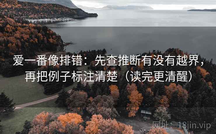 爱一番像排错：先查推断有没有越界，再把例子标注清楚（读完更清醒）