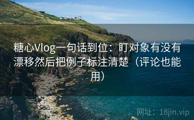 糖心Vlog一句话到位：盯对象有没有漂移然后把例子标注清楚（评论也能用）